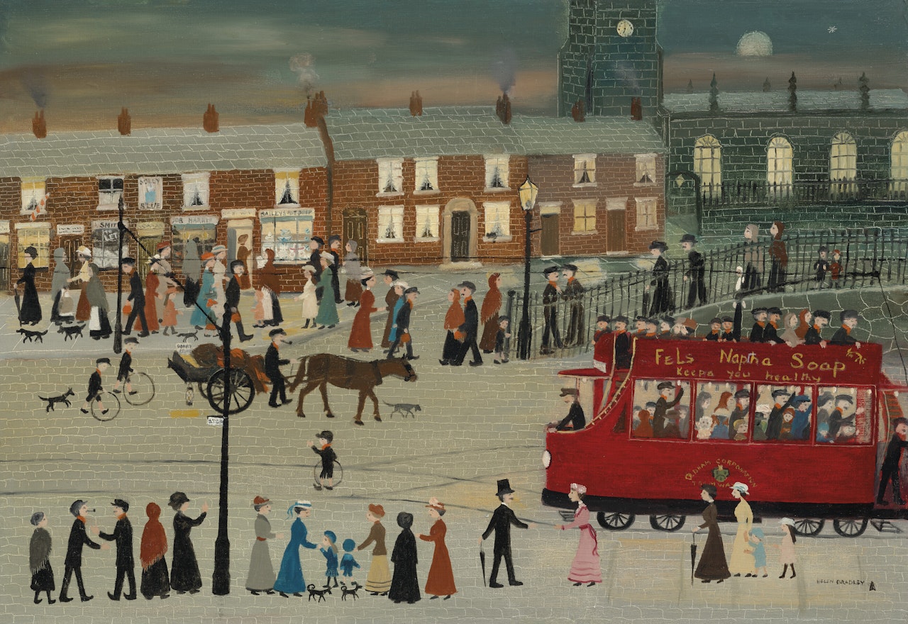 Going to Bailey"s Pot Shop by Helen Bradley