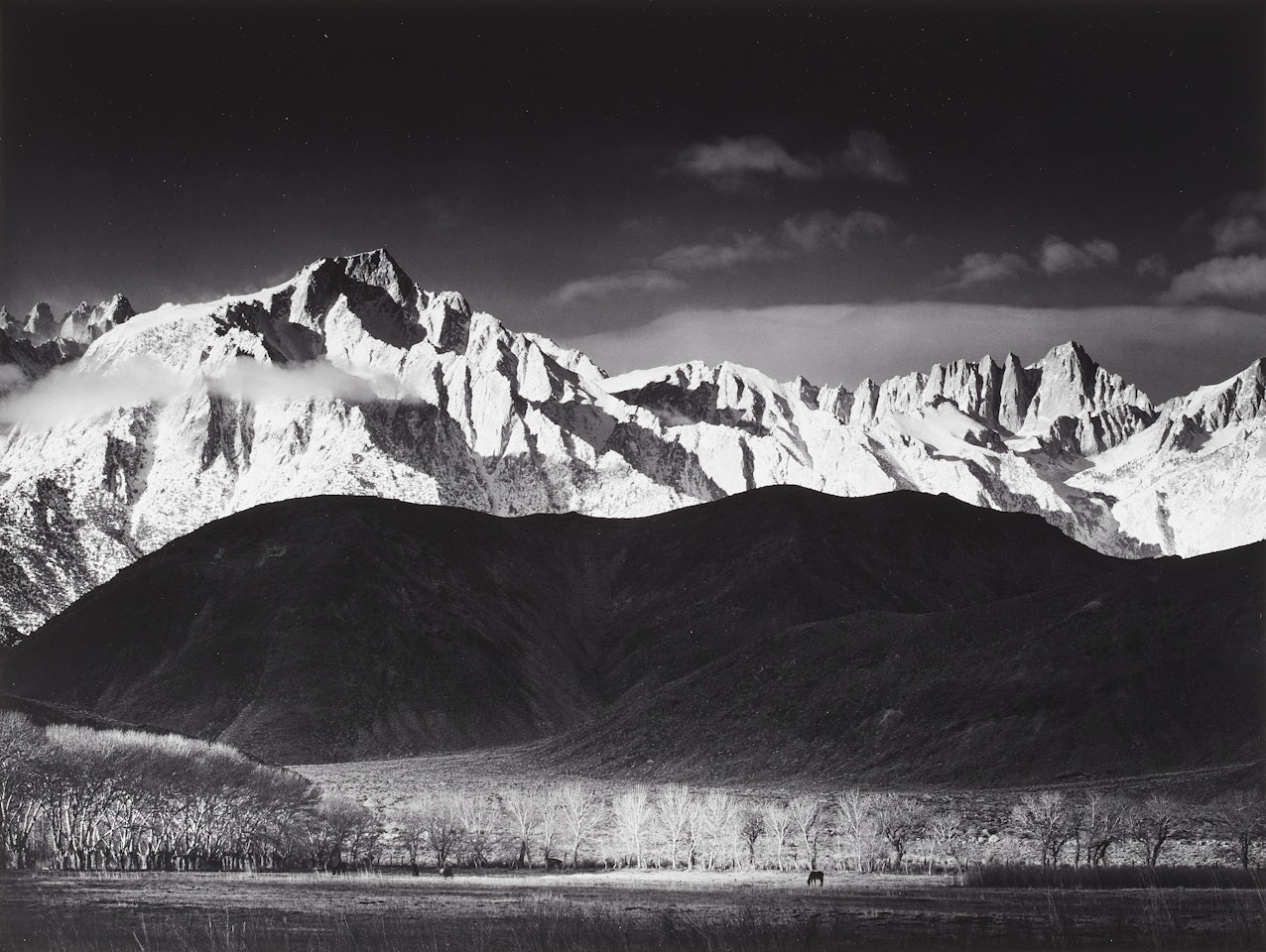 Winter Sunrise, Sierra Nevada from Lone Pine, California by Ansel Adams