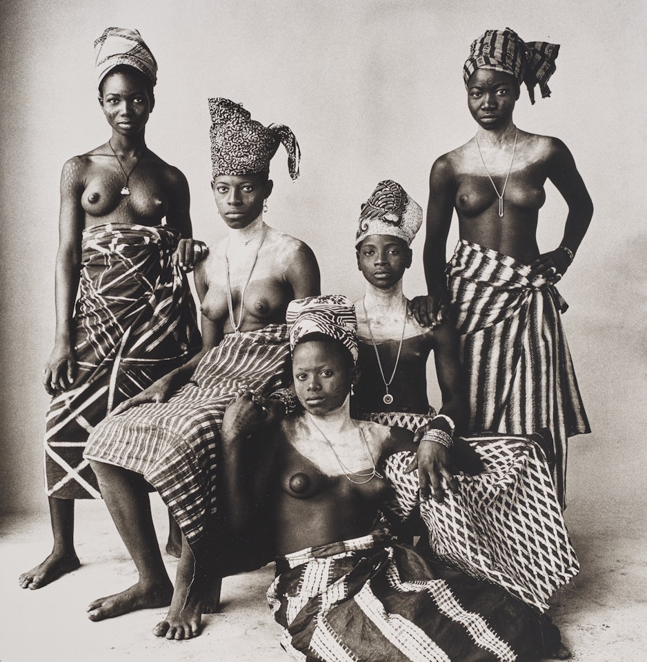 Five Dahomey Girls, Two Standing by Irving Penn
