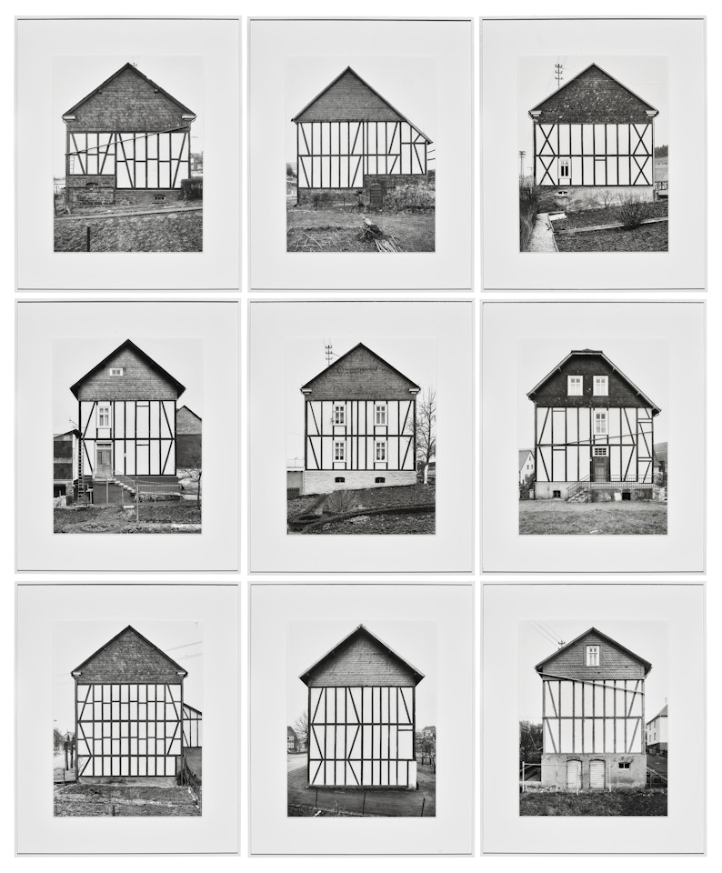 Nine Framework Houses, Siegen Area Germany; Nine Framework Houses, Siegen Area Germany by Bernd & Hilla Becher
