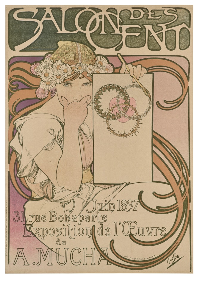 Salon des Cent, Exposition de l"Oeuvre de A. Mucha by Alphonse Mucha