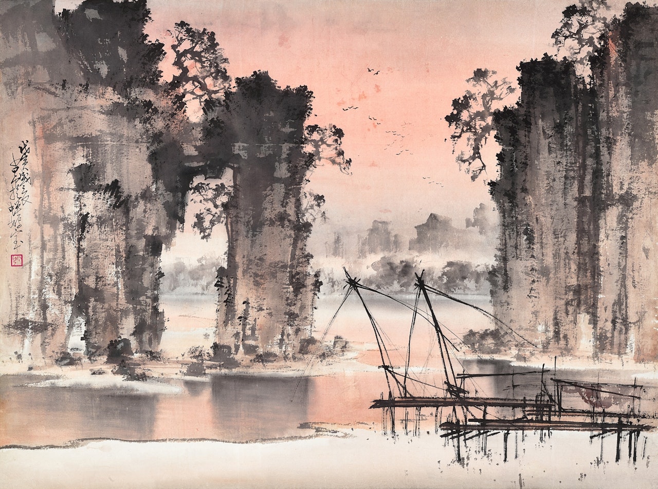 Jinjiang at sunset by Zhao Shao'ang