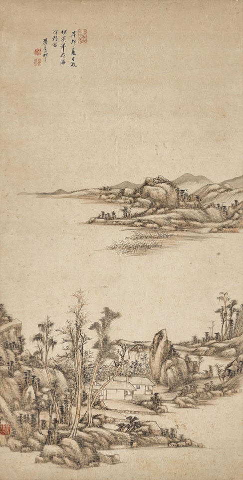 Landscape after Ni Zan and Huang Gongwang by Wang Yuanqi
