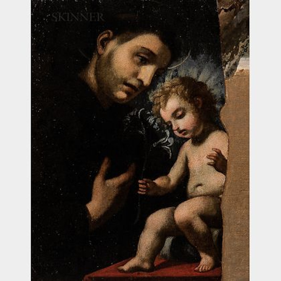 St. Anthony Adoring the Infant Christ by Continental School