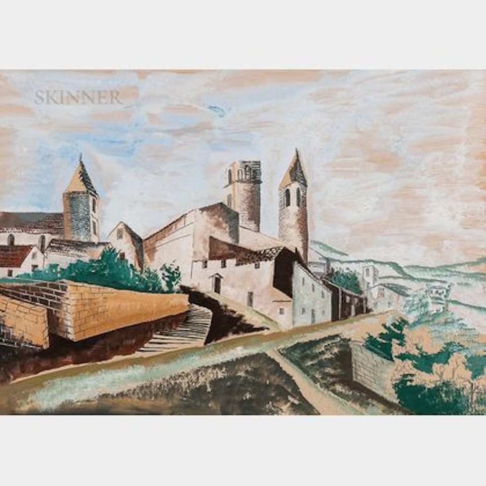 Les trois tours du village, View of a Walled Town by Ossip Zadkine