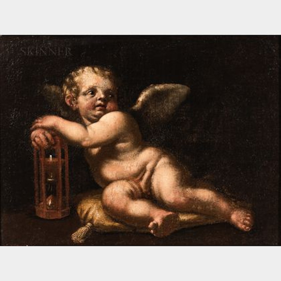 Putto with Hourglass by Italian School
