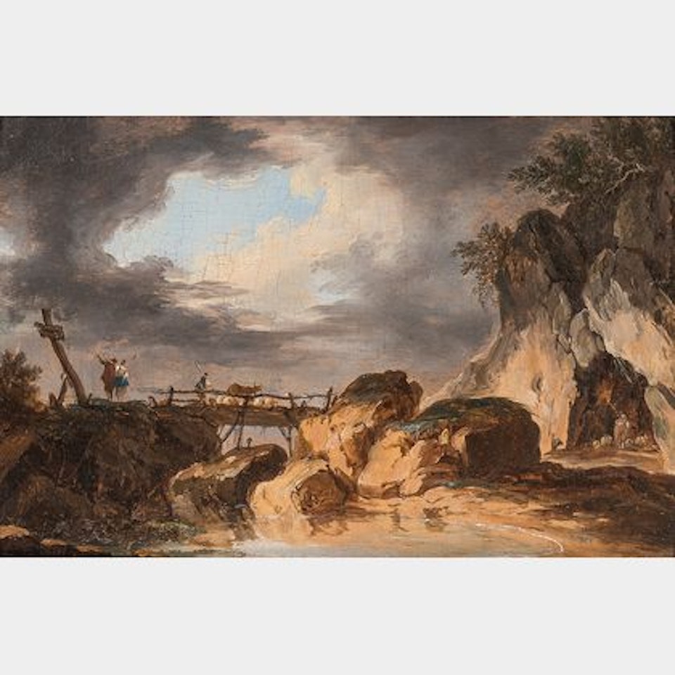 Landscape with Bridge by French School