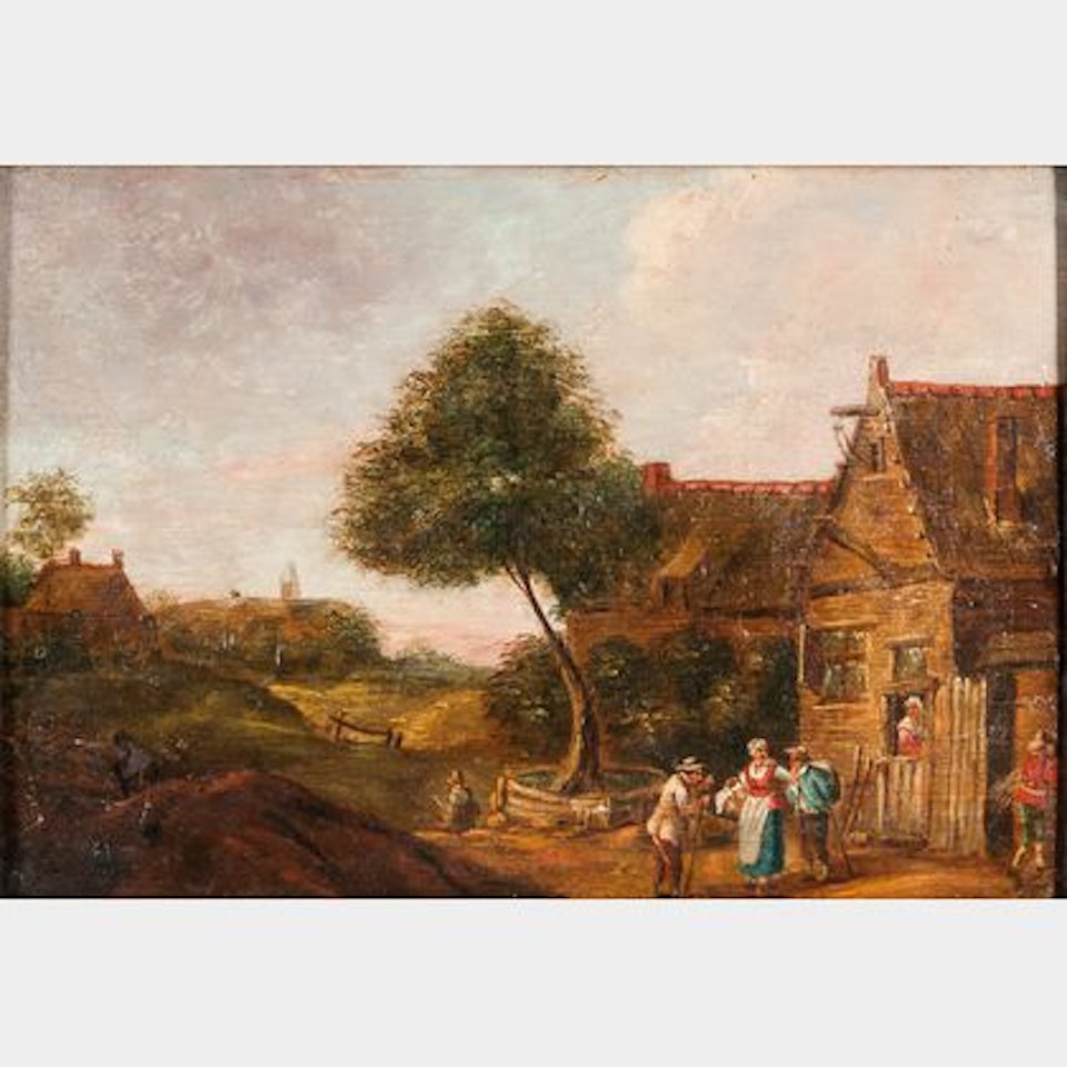 Villagers in a Landscape. by Dutch School