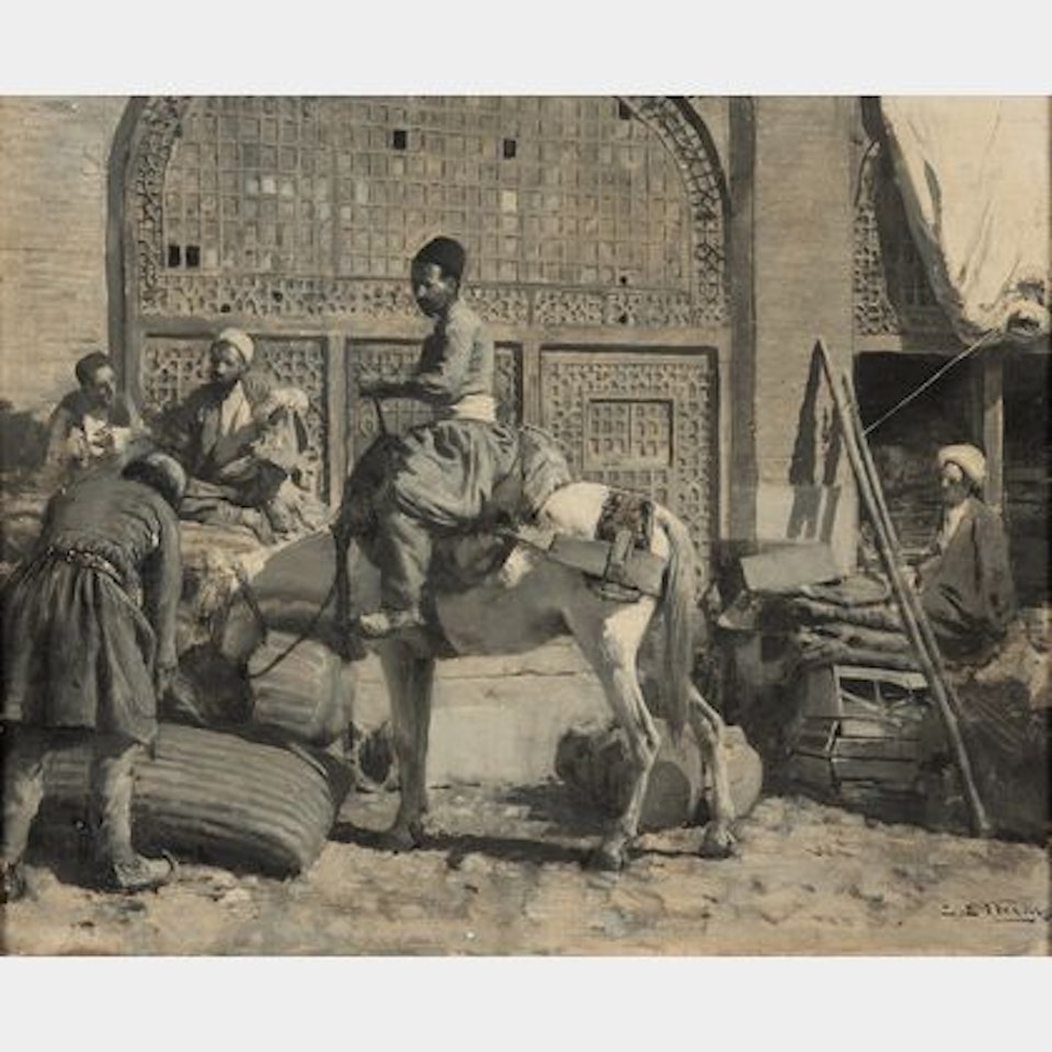 Caravansary at Shiraz, Persia alternatively titled A Persian Caravansary by Edwin Lord Weeks