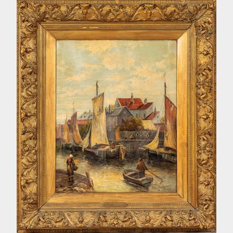 Harbor Scene. by Dutch School