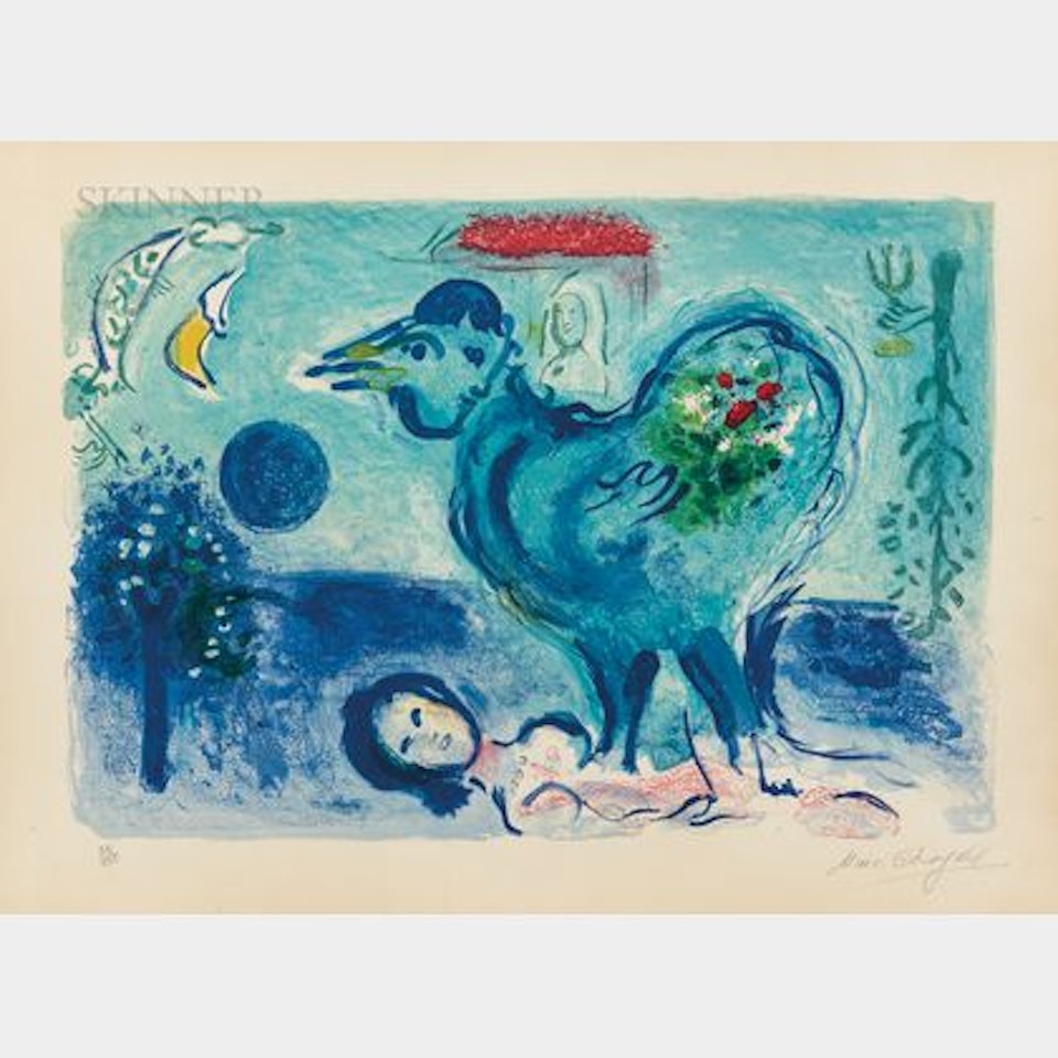 Paysage au coq by Marc Chagall