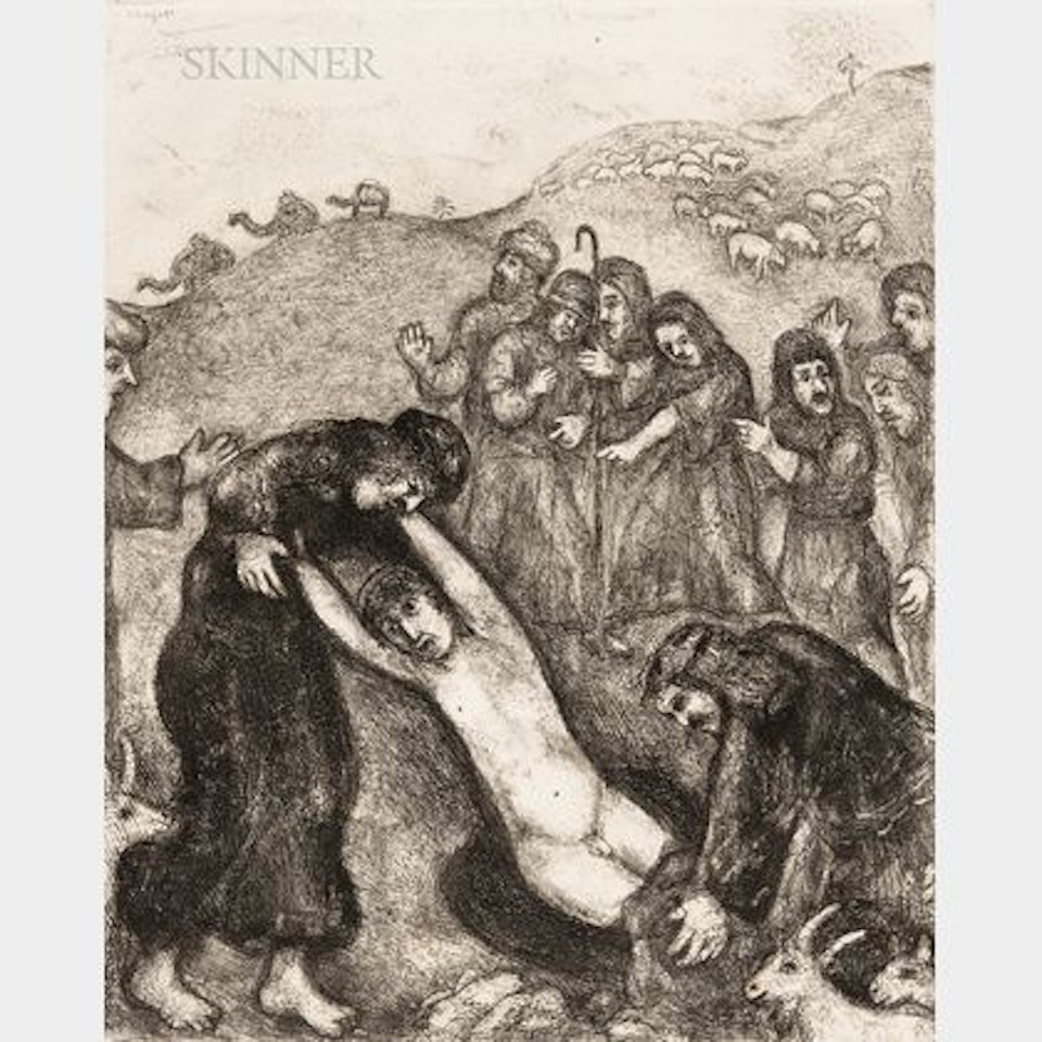 Joseph Attacked by his Brothers , plate 19 from The Bible by Marc Chagall