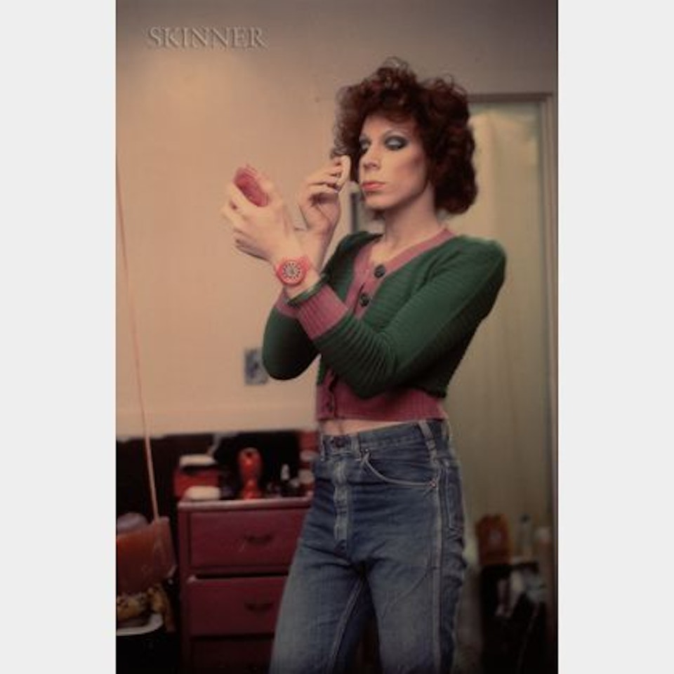 Kenny Putting on Make Up, Boston by Nan Goldin