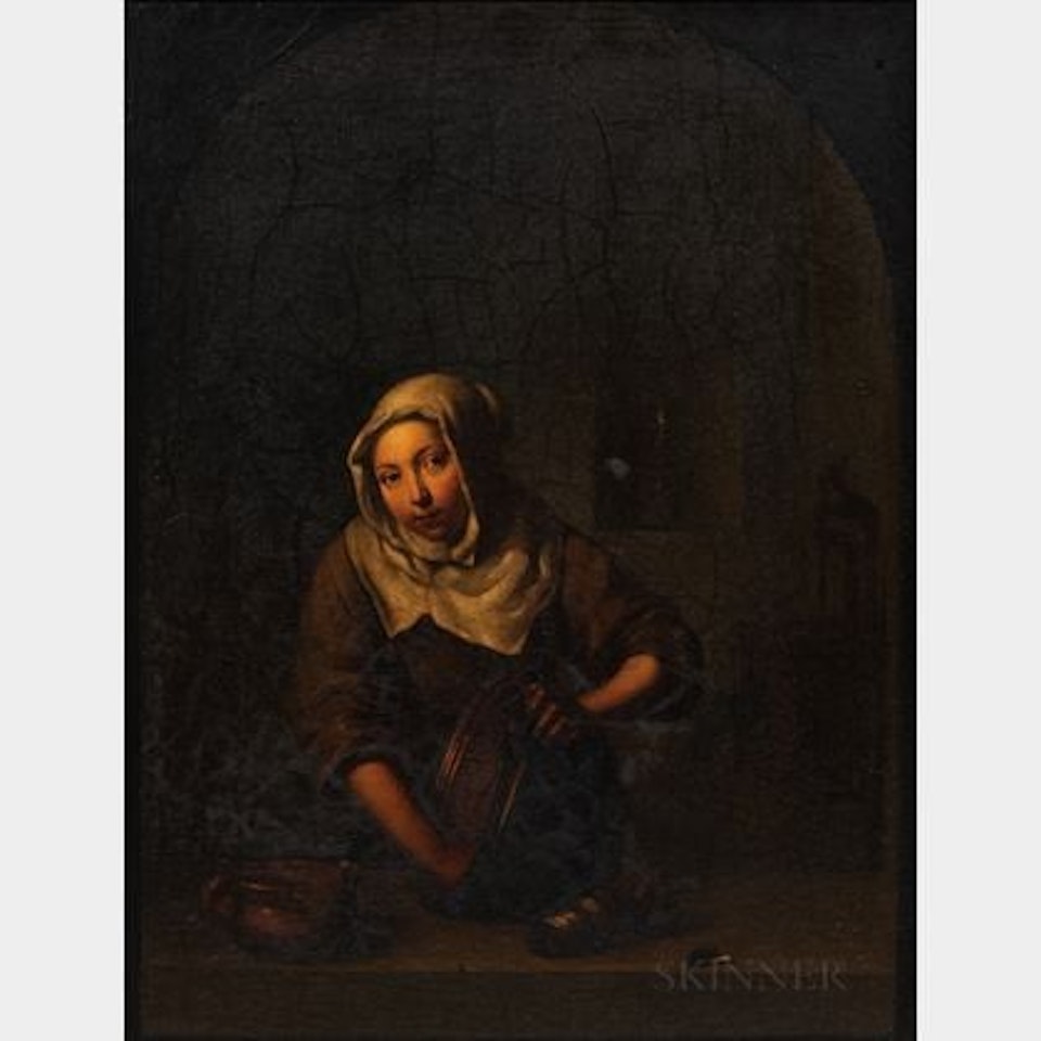 Woman Tending to Household Chores by Dutch School