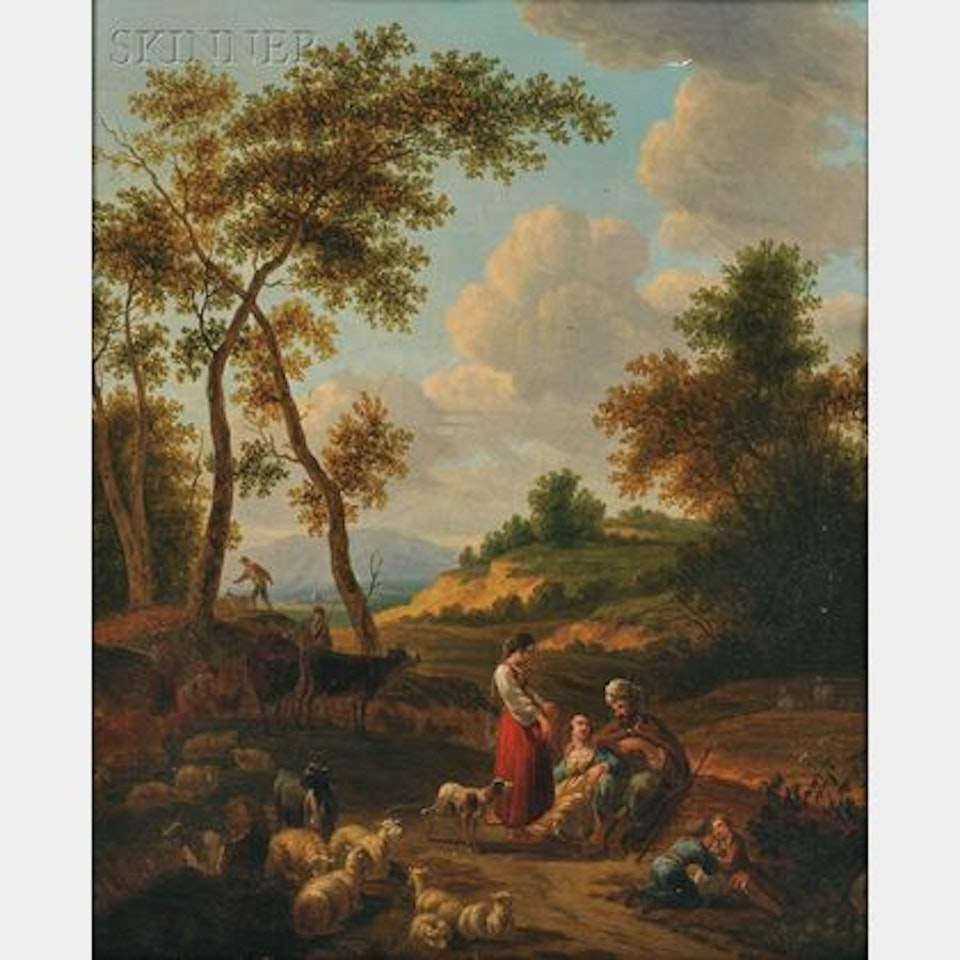 Herders at Rest in a Landscape by French School
