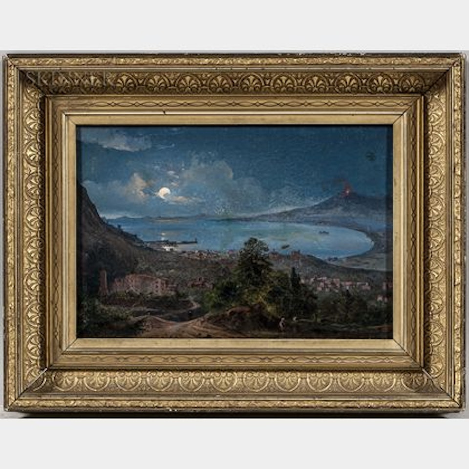 Bay of Naples Under a Full Moon by Continental School