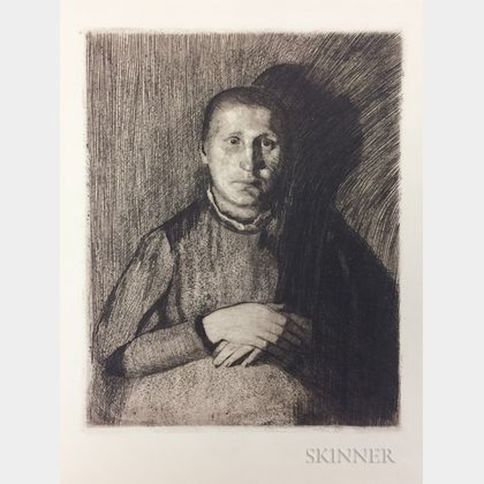 Selbstbildnis and Woman With Hands Folded by Kathe Kollwitz