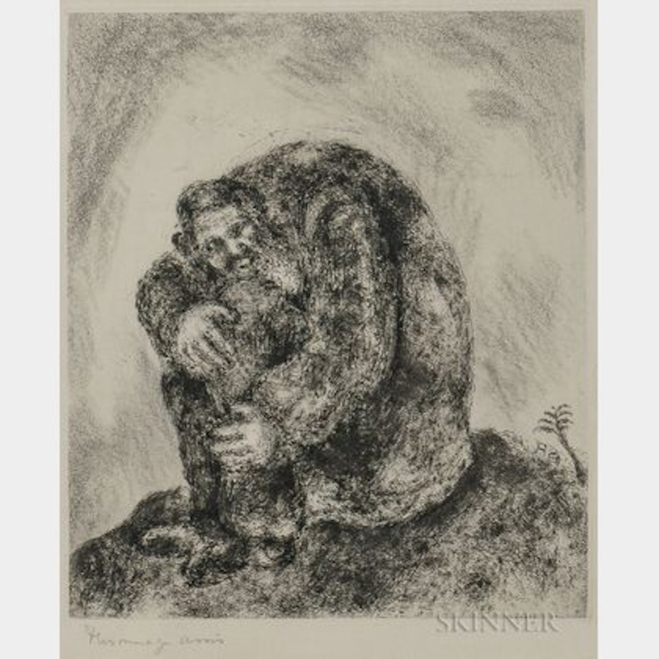 Elijah on Mount Carmel , plate 86 from The Bible by Marc Chagall