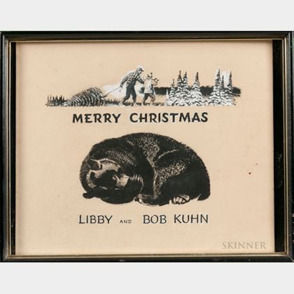 Lion and Lamb , Bringing Home the Tree , and Dove of Peace, Monkey and Reindeer with Laplanders ). Dove by Bob Kuhn