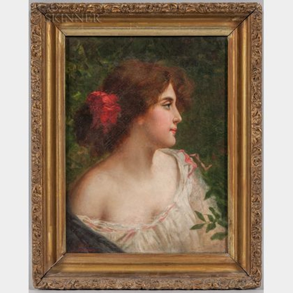 Profile Portrait of a Young Woman by Continental School