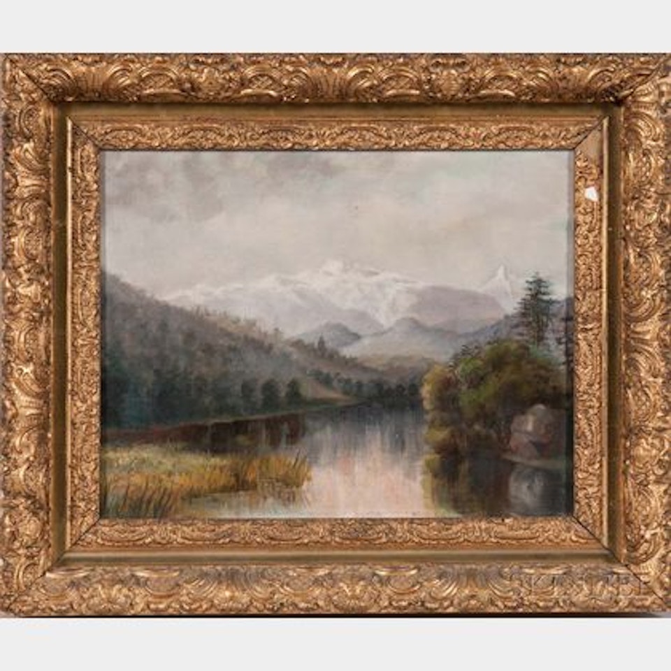 River View with Snowcapped Mountains by Continental School