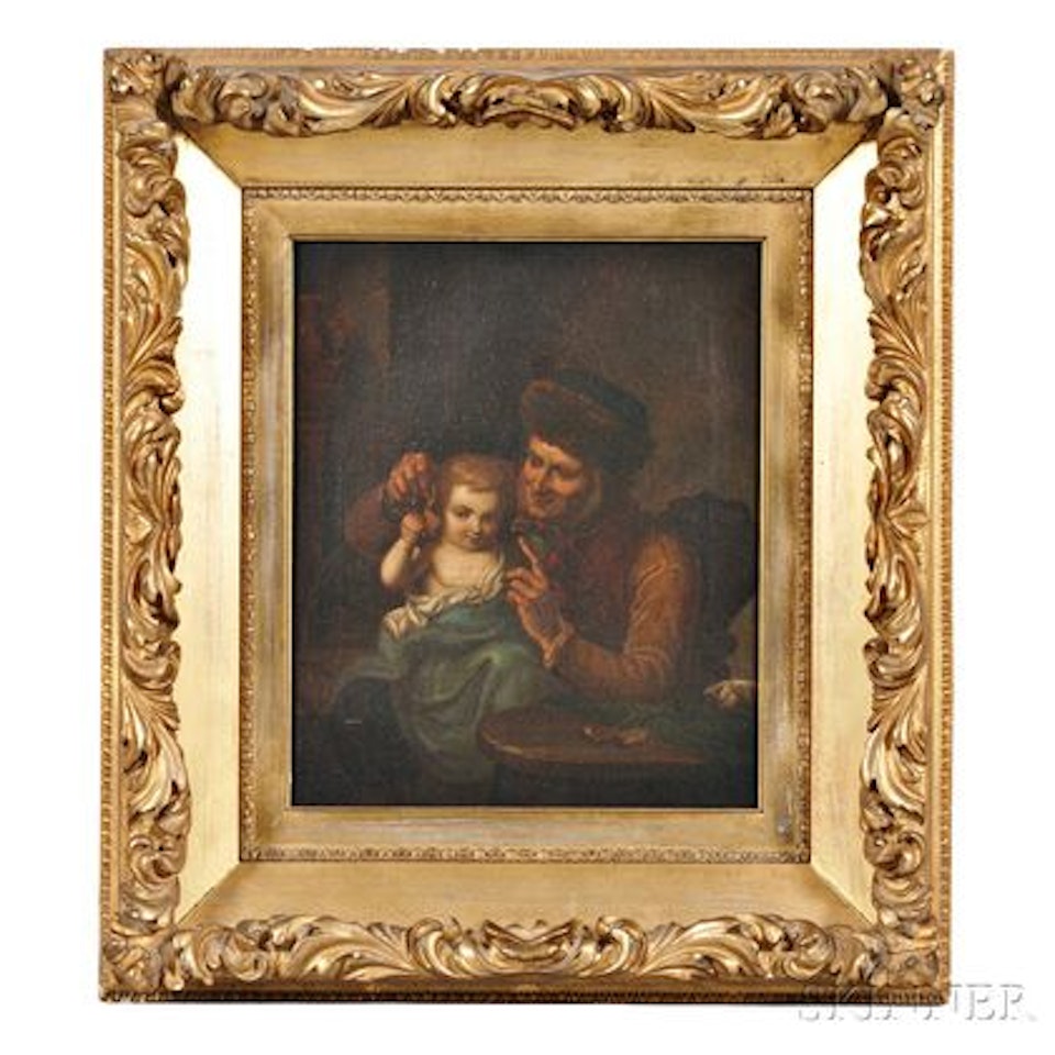 Grandfather Entertaining a Baby by Continental School