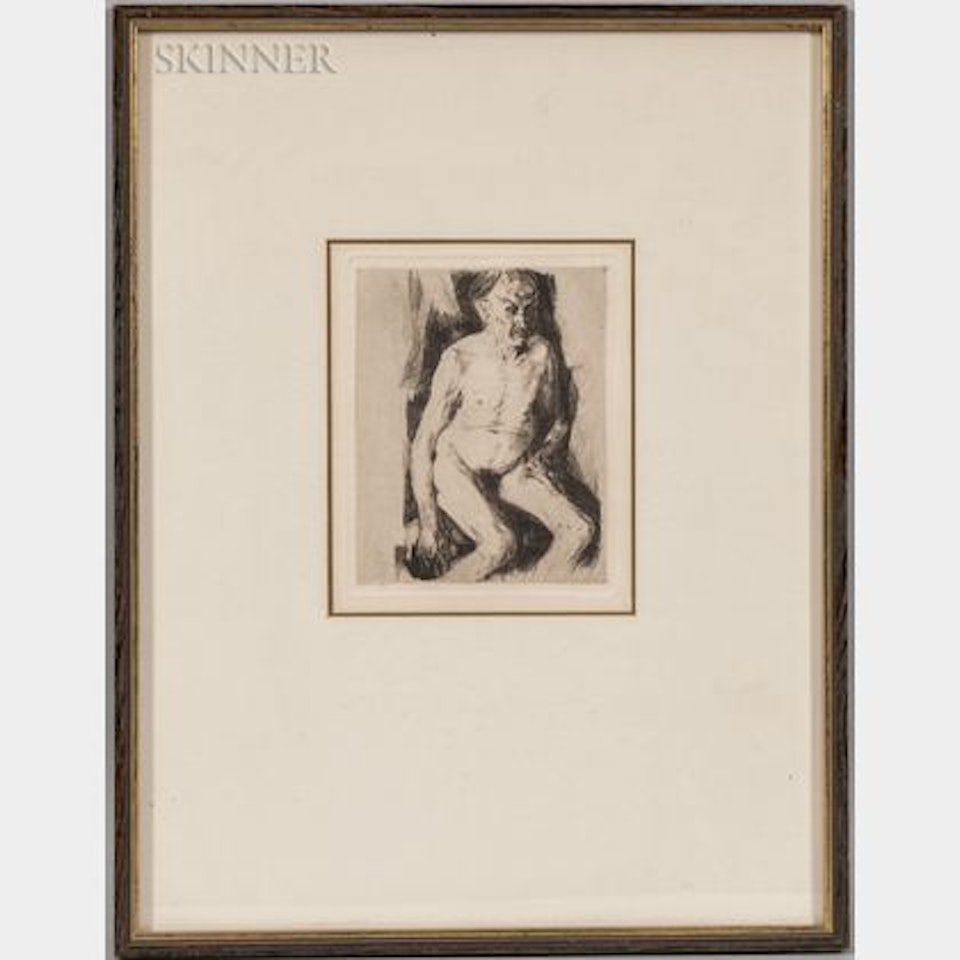 Seated Male Nude (Sitzender männlicher Akt) by Kathe Kollwitz
