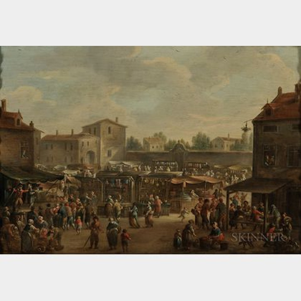 Market Square by Dutch School