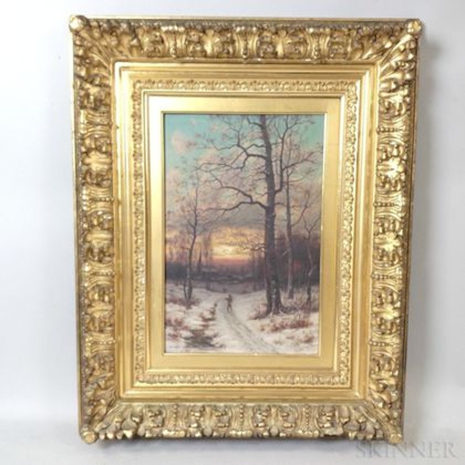 Winter Landscape with Hunter by Continental School
