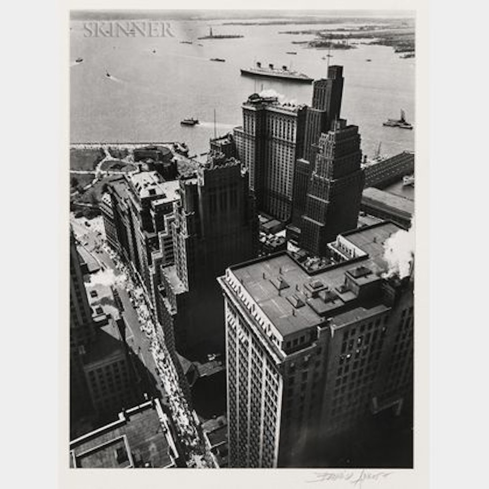 Wall Street, Broadway to Battery, New York by Berenice Abbott