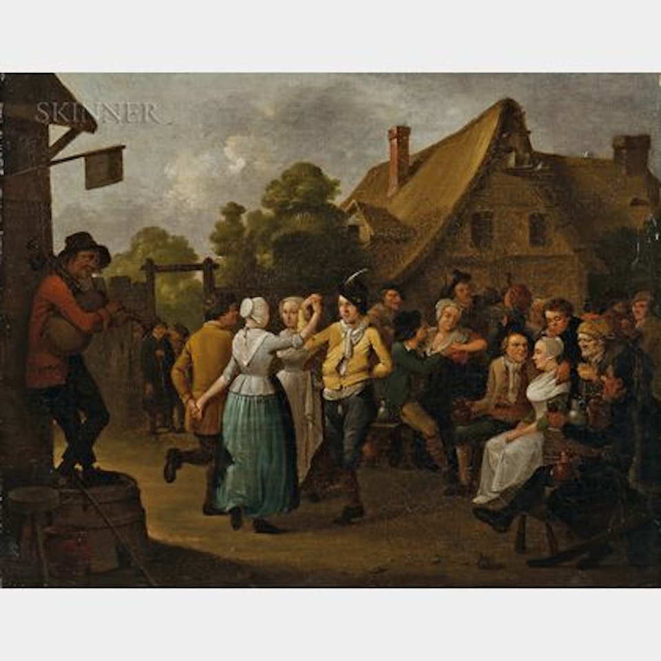 Merrymakers Before a Tavern by German School