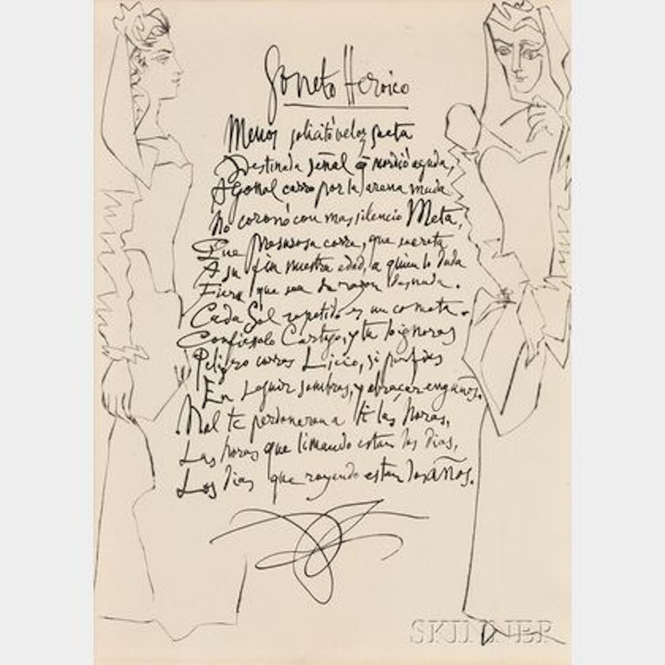 Soneto Heroico , plate 12 from Gongora"s; Vingt Poèmes by Pablo Picasso