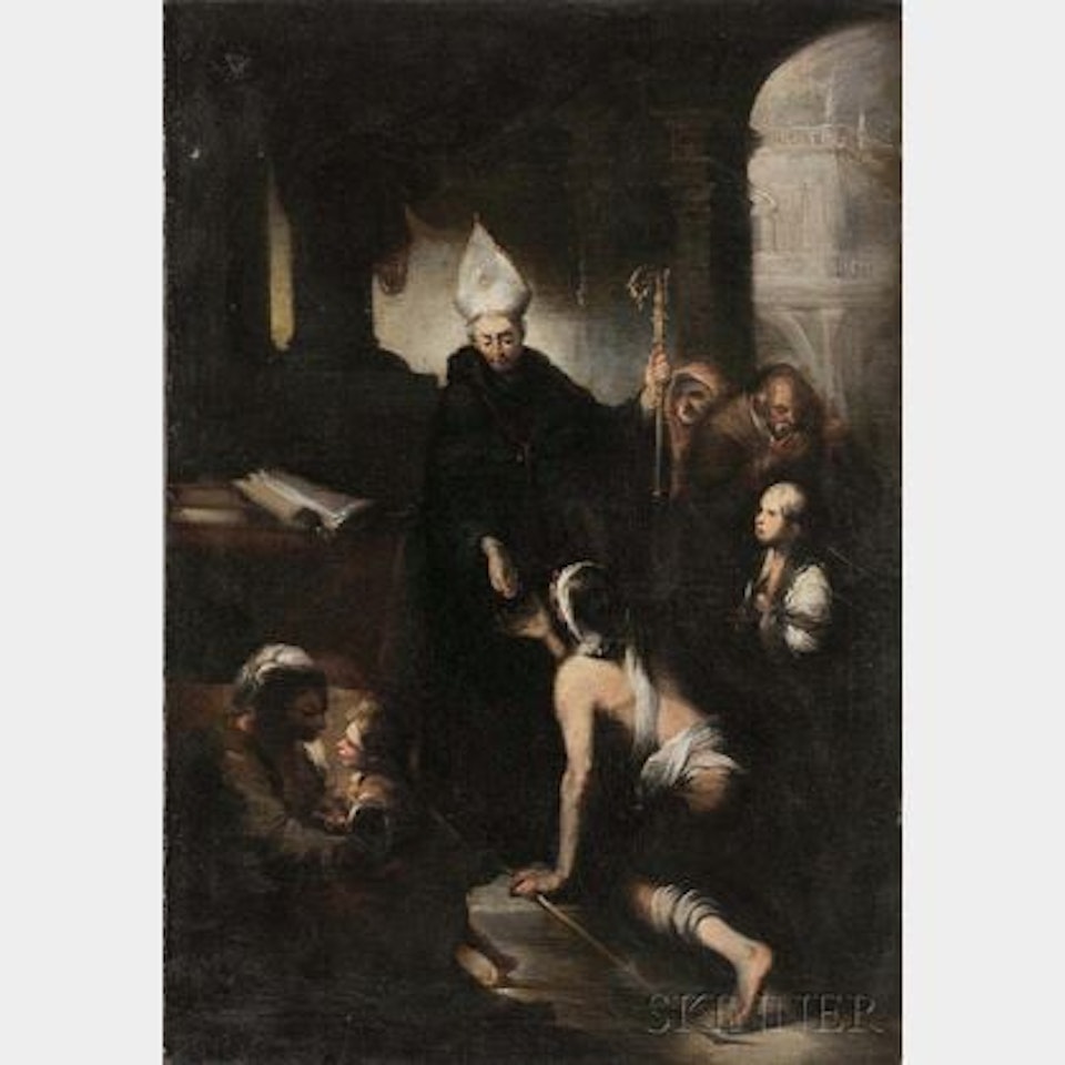 St. Augustine Distributing Alms to the Poor by Italian School