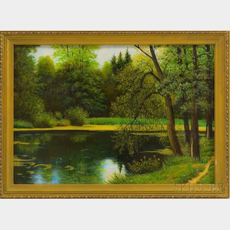 Landscape with Pond by Russian School