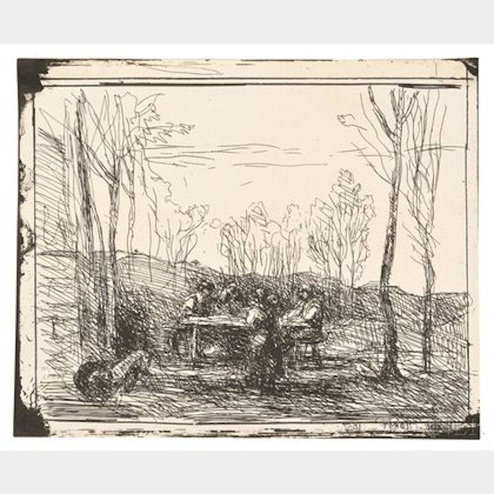 Lunch in the clearing by Jean Baptiste Camille Corot