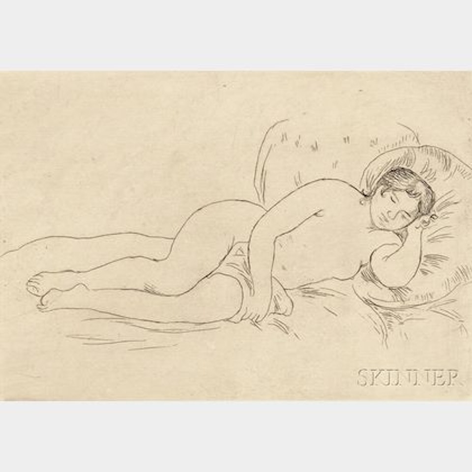 Femme nue couchée (tournée à droite) 2e planche by Pierre-Auguste Renoir