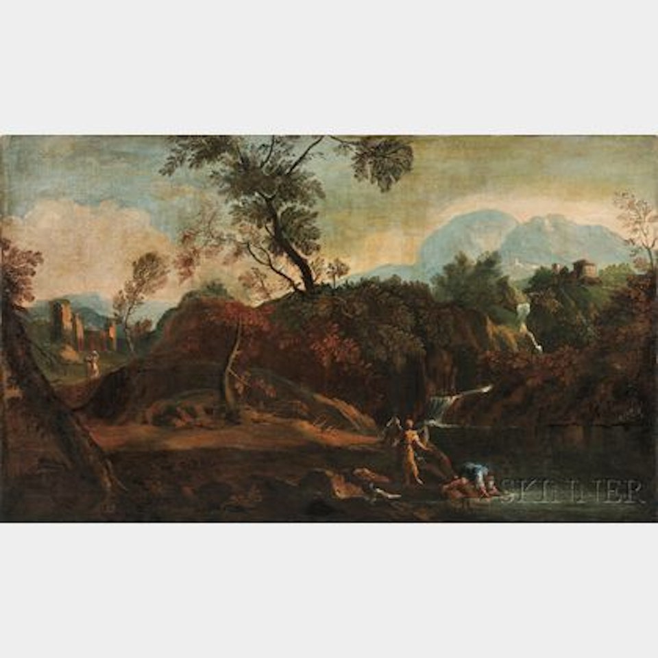 Tobias and the Angel at the River Tigris by Italian School