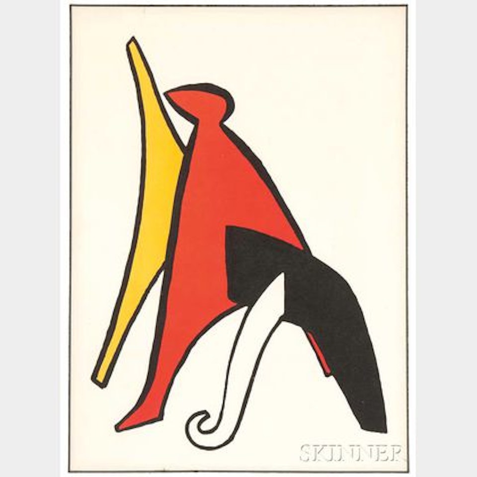 Stabile with White Foot , from Derriere le Miroir 141 by Alexander Calder