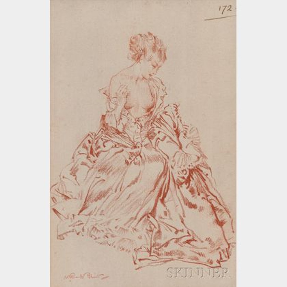 Seated Model En Déshabillé by William Russell Flint