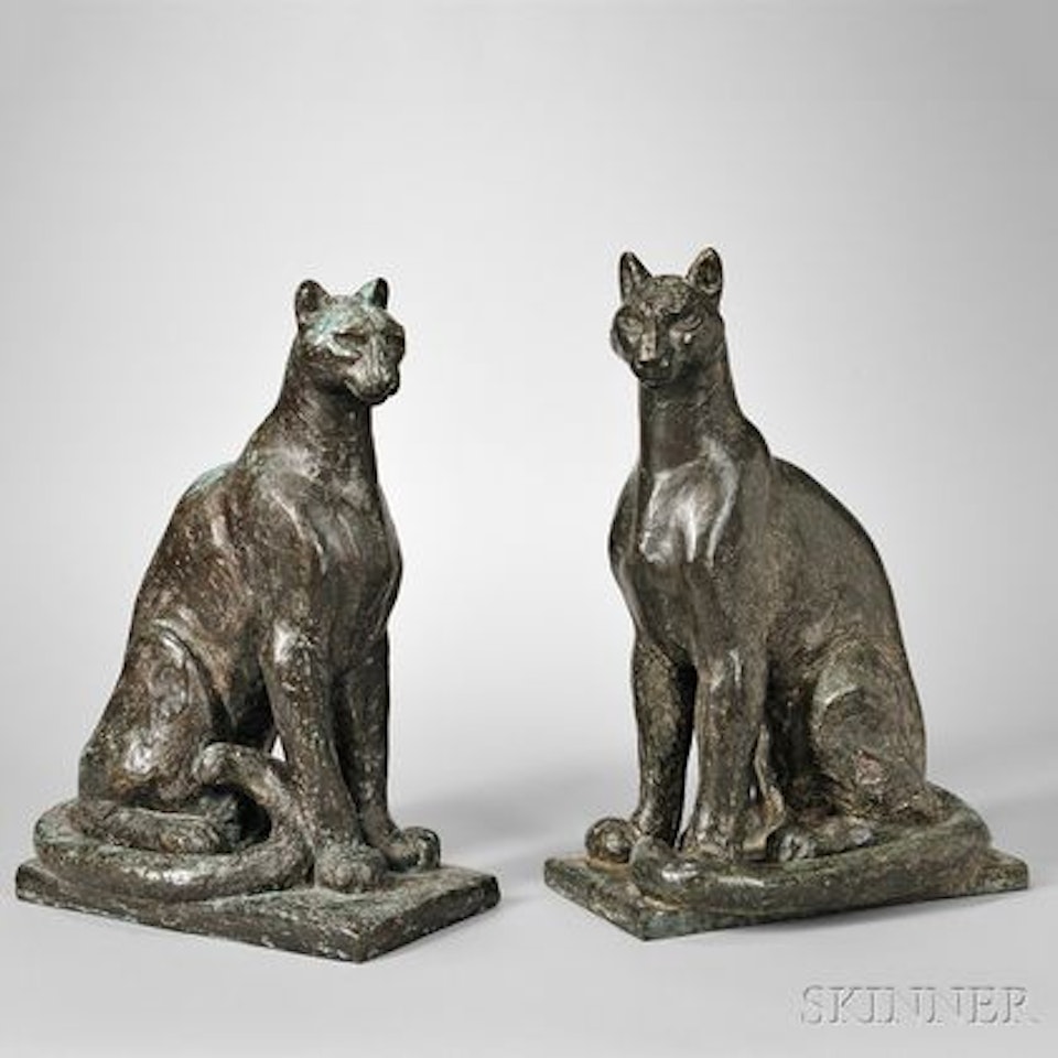 Pumas: A Pair of Bronzes by William Zorach