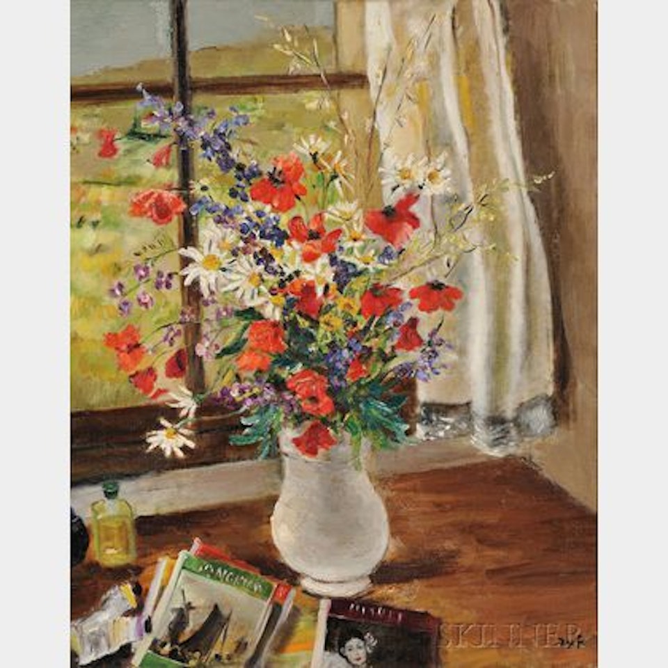 Flowers by a Window by Marcel Dyf