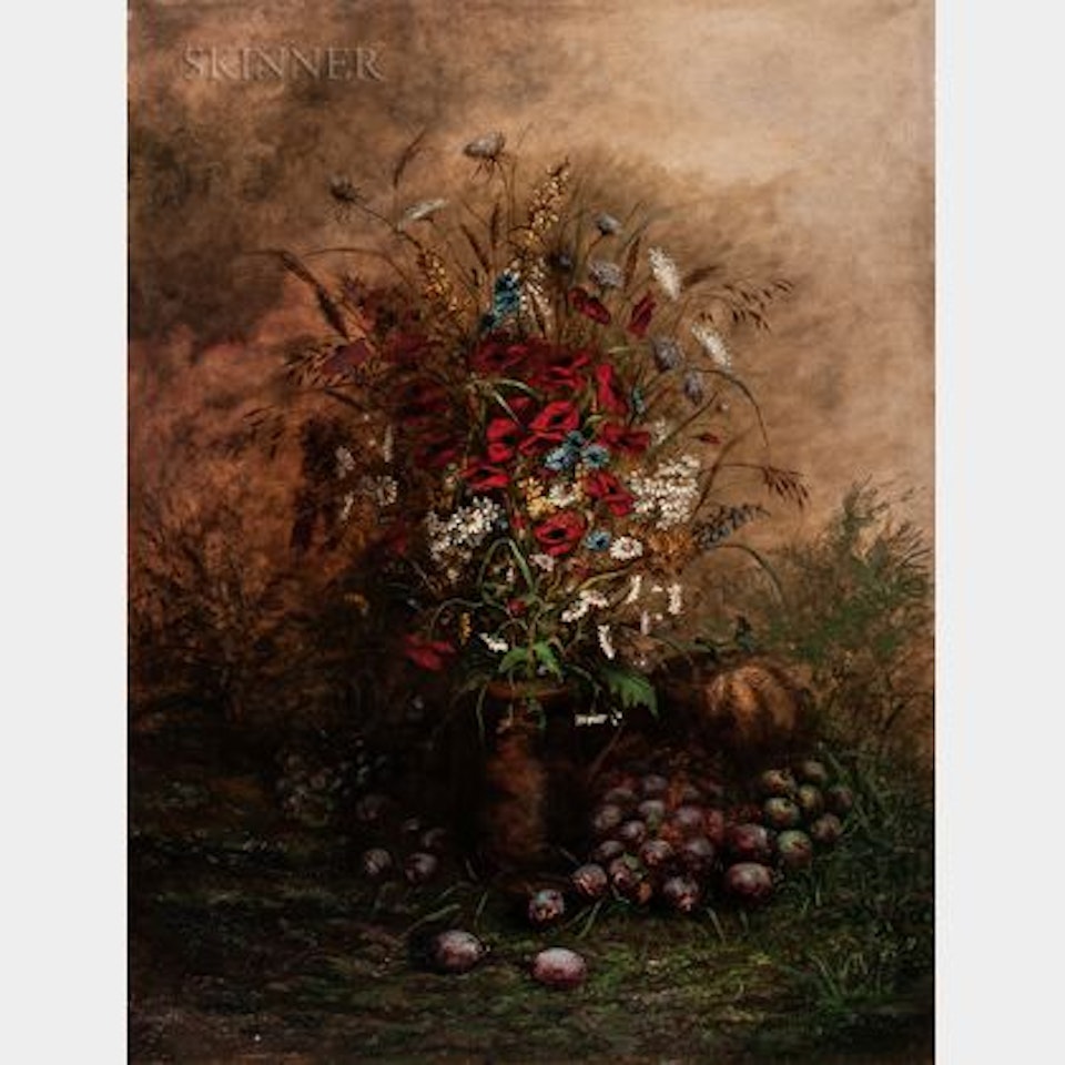 Flowers and Fruit En Plein Air by French School