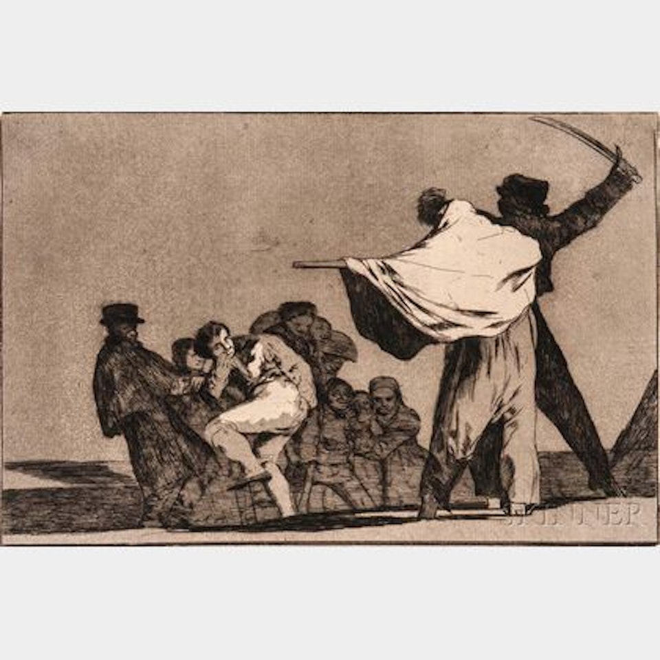 Disparate Conocido (Que Guerraro) , from Los Proverbios by Francisco José de Goya