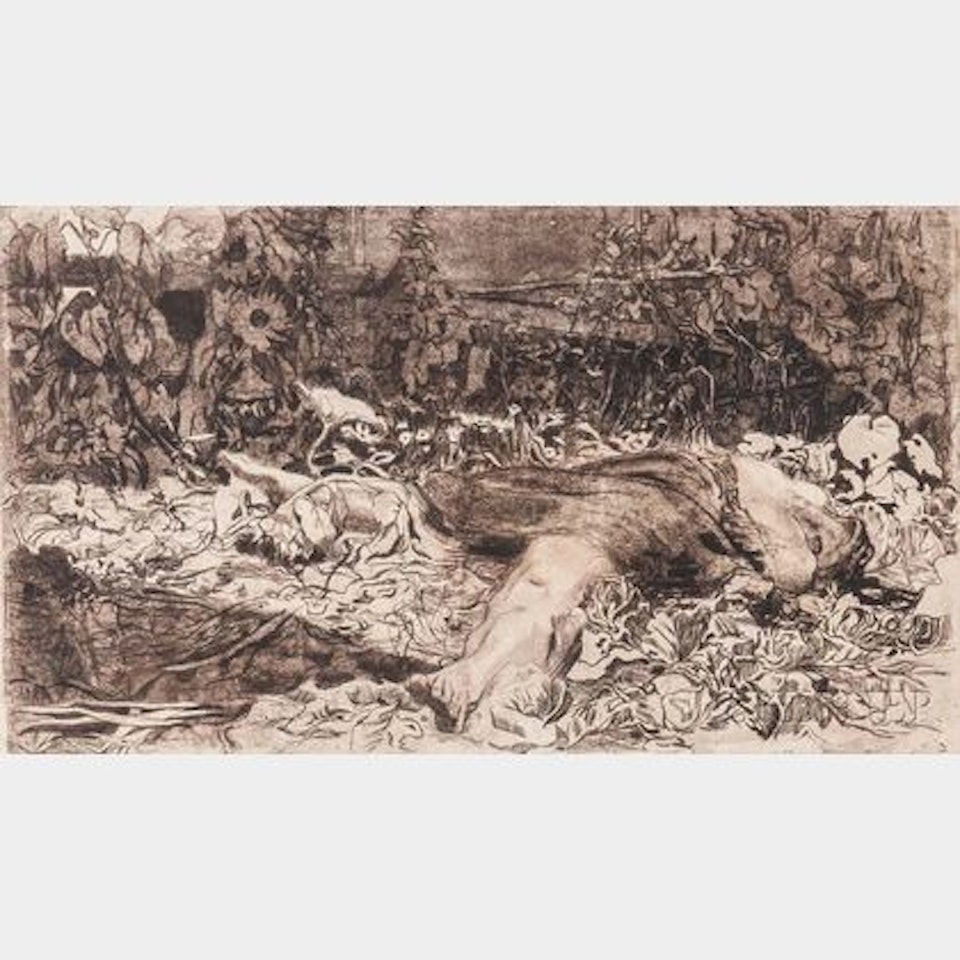 Vergewaltigt , second plate from Bauernkrieg by Kathe Kollwitz