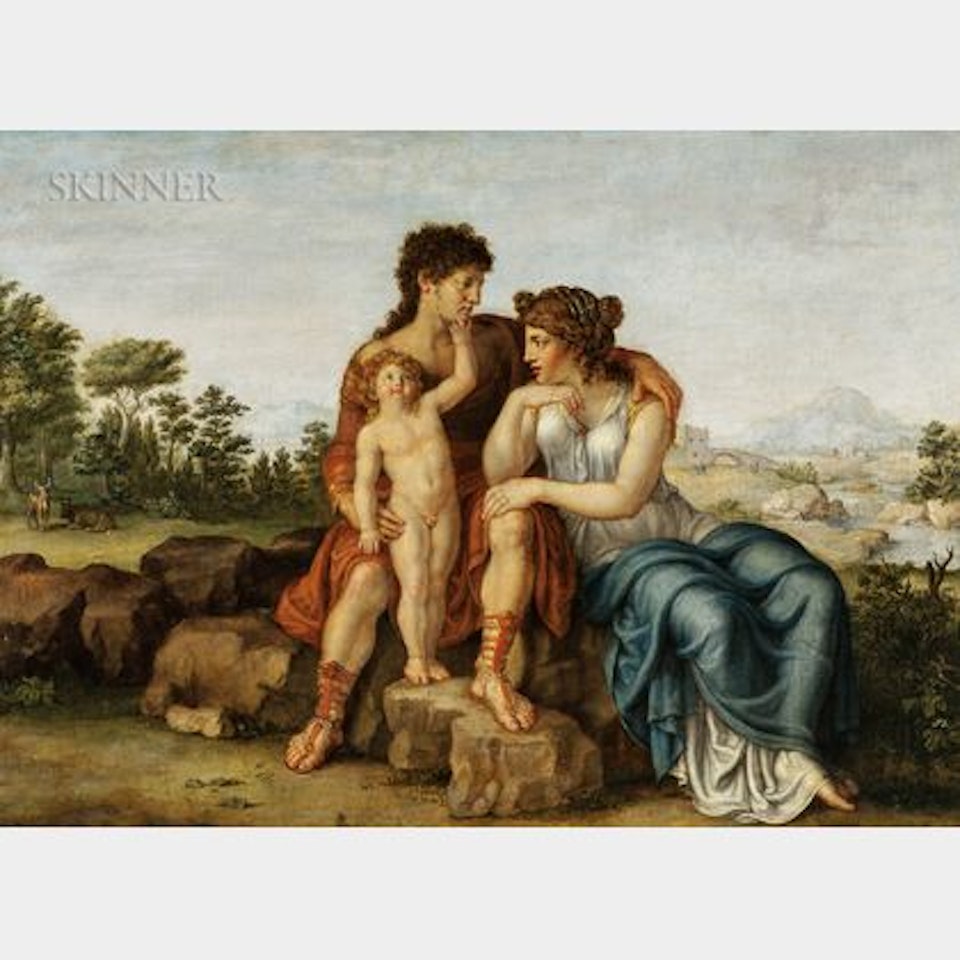 Roman Family Group in an Arcadian Landscape by French School