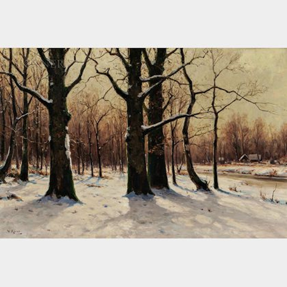Sunlight through Trees in Winter by Walter Moras