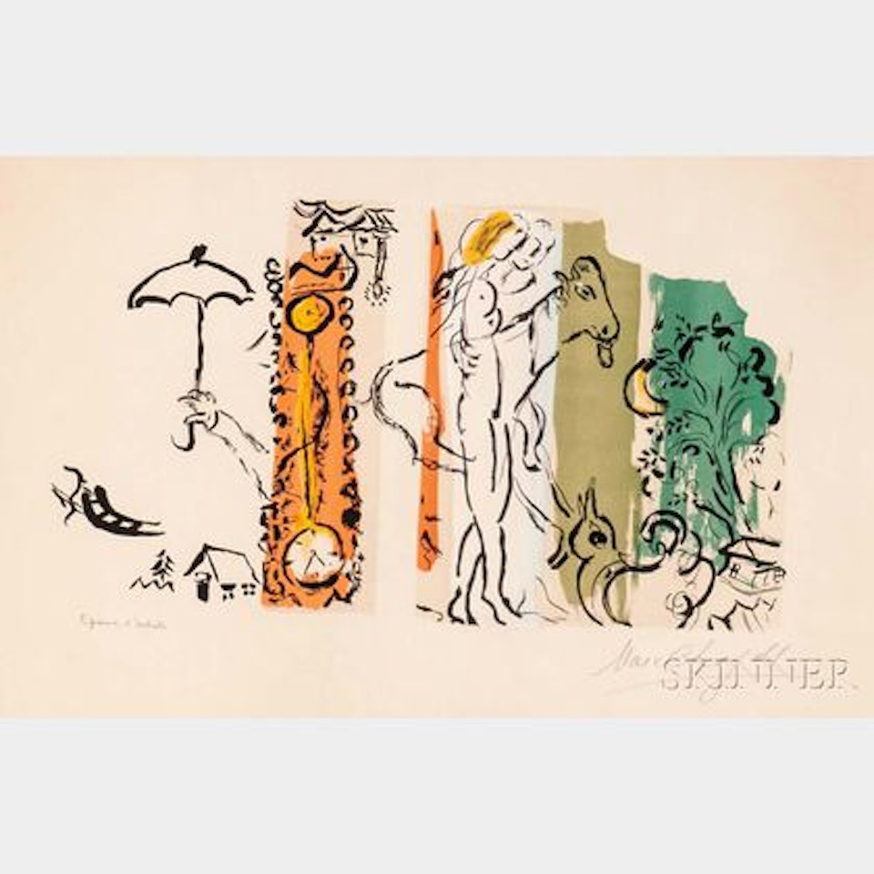 Paysage aux Isbas by Marc Chagall