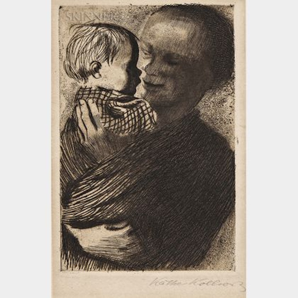 Two Impressions of Mutter mit Kind auf dem Arm by Kathe Kollwitz