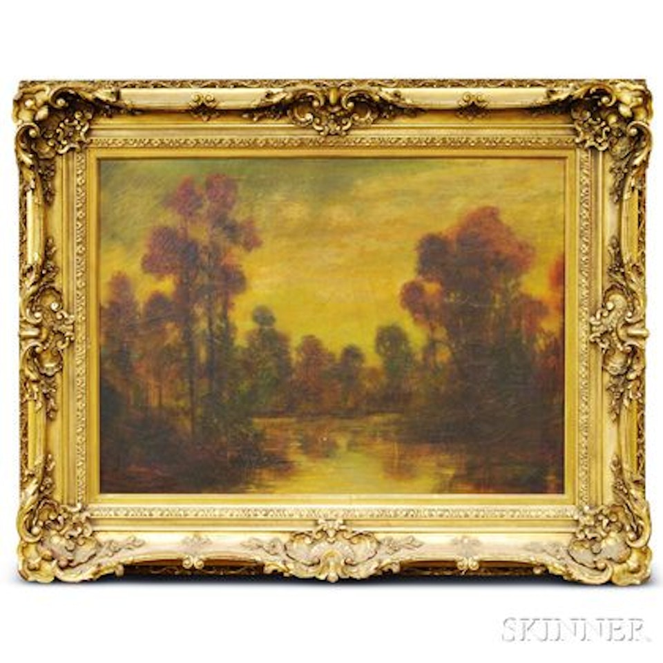 Woods and Lake by Continental School