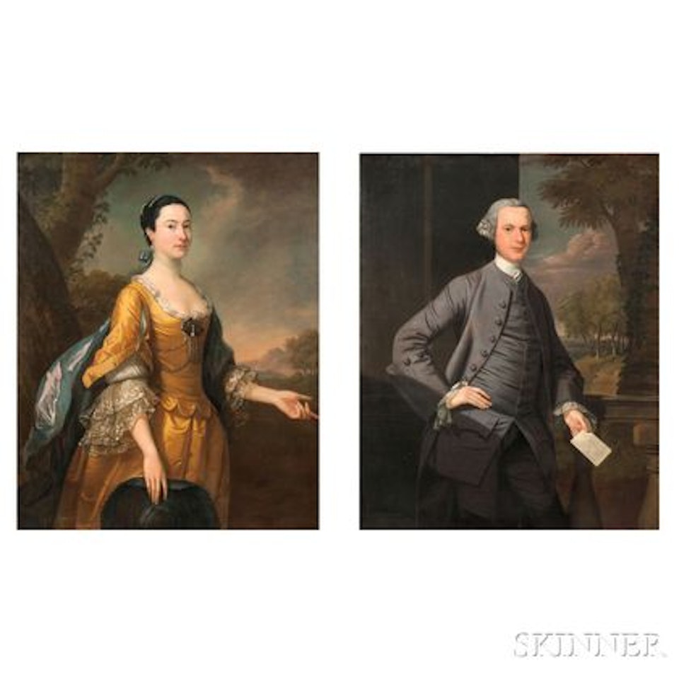 Pair of Portraits: Mr. James Hilhouse of Cornwallis House, Clifton and Mrs. Hilhouse by Thomas Hudson